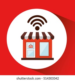 shopping store free wifi vector illustration eps 10