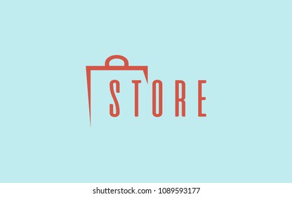 Shopping Store Icon, Shopping Bag Logo Design