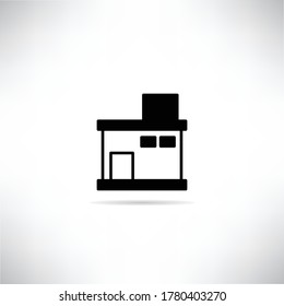 shopping store icon with drop shadow vector illustration