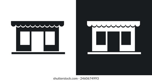 Shopping Store Icon Series. Local Shop Vector Symbol. E-commerce Marketplace Emblem.