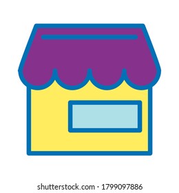 plantilla de diseño vectorial de icono de tienda de compras