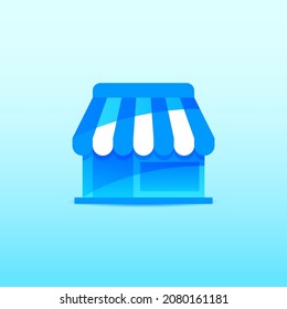 Shopping store icon vector illustration, simple and modern clipart design template
