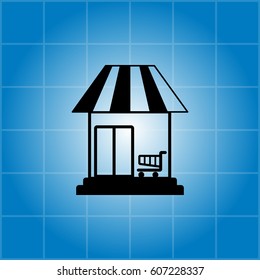 shopping (store) icon. vector illustration