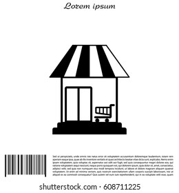 shopping (store) icon. vector illustration