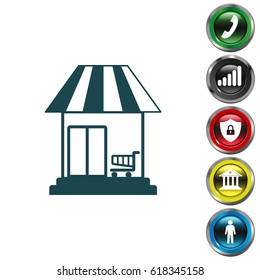 shopping (store) icon. vector illustration