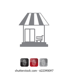 shopping (store) icon. vector illustration