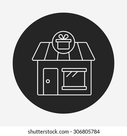 shopping store line icon