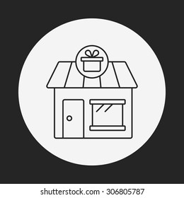 shopping store line icon