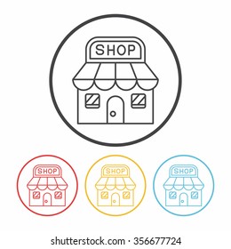 shopping store line icon