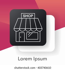 shopping store line icon