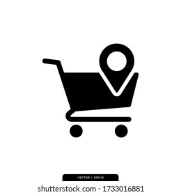 Shopping Store Location Icon Vector Illustration Logo Template