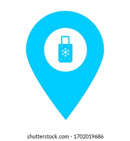 Shopping store location map pin icon. Element of map point for mobile concept and web apps. Icon for website design and development, app development. Premium clothing, shoes, bag store icon