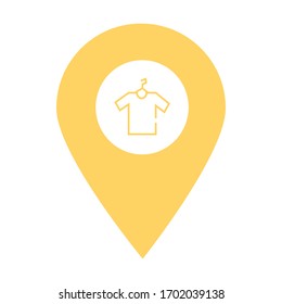 Shopping store location map pin icon. Element of map point for mobile concept and web apps. Icon for website design and development, app development. Premium clothing store icon