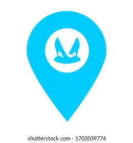 Shopping store location map pin icon. Element of map point for mobile concept and web apps. Icon for website design and development, app development. Premium shoes store icon