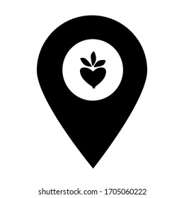 Shopping store location map pin icon. Element of map point for mobile concept and web apps. Icon for website design and development, app development. Premium food store icon