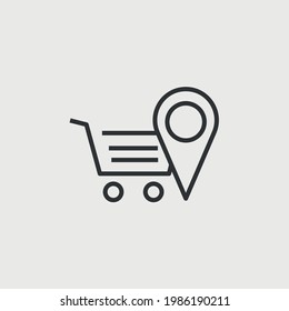 shopping store location vector icon map