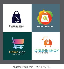 Logotipo de la tienda de compras con burbuja de chat. Icono de tienda en línea simple logotipo minimalista signo de Ilustración vectorial. Aislamiento de objetos sobre un fondo blanco y negro.