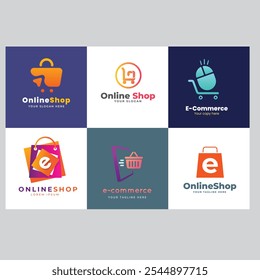 Shopping store logo with chat bubble. Online shop icon simple minimalist logo sign vector illustration. Isolation of objects on a black and white background.
