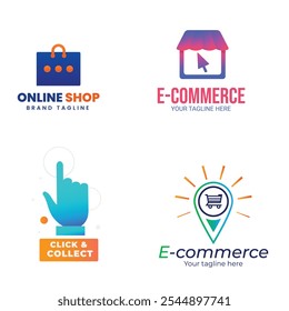 Logotipo de la tienda de compras con burbuja de chat. Icono de tienda en línea simple logotipo minimalista signo de Ilustración vectorial. Aislamiento de objetos sobre un fondo blanco y negro.