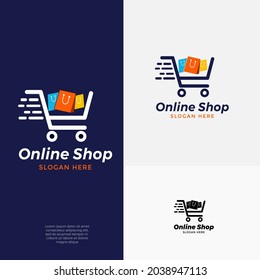 Shopping store logo concept design vector
