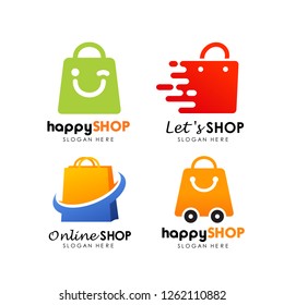 shopping store logo design vector