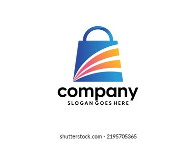 Shopping store logo design vector