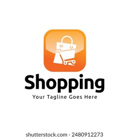 Shopping store logo design vector