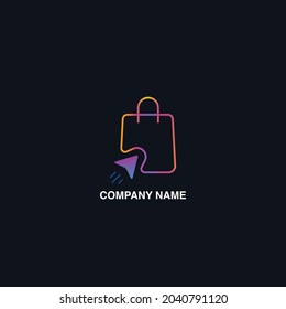 Shopping store logo gradient dark background