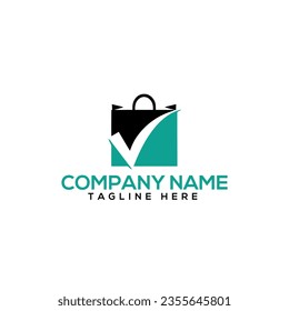 plantilla vectorial del logotipo de la tienda de compras
