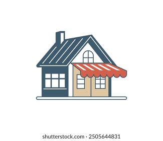 Shopping store logo for mobile e comerce and local market branding. Online shop icon simple minimalist sign for payments, shipping and sale, vector illustration.