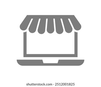 Logotipo de tienda de compras para comercio electrónico móvil y marca de mercado local. Icono de tienda en línea simple signo minimalista para pagos, envío y venta, Ilustración vectorial.