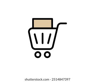 Shopping store logo for mobile e comerce and local market branding. Online shop icon simple minimalist sign for payments, shipping and sale, vector illustration.