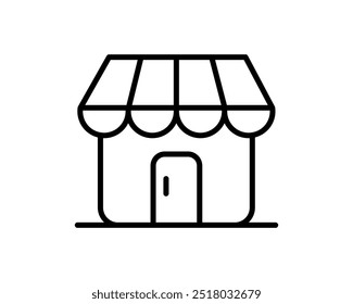 Logotipo de tienda de compras para comercio electrónico móvil y marca de mercado local. Icono de tienda en línea simple signo minimalista para pagos, envío y venta, Ilustración vectorial.