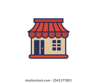 Shopping store logo for mobile e comerce and local market branding. Online shop icon simple minimalist sign for payments, shipping and sale, vector illustration.
