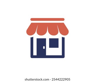 Shopping store logo for mobile e comerce and local market branding. Online shop icon simple minimalist sign for payments, shipping and sale, vector illustration.