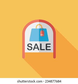 shopping store sale sign flat icon with long shadow,eps10