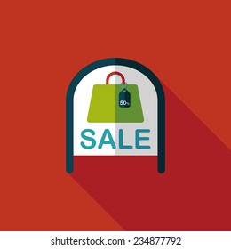 shopping store sale sign flat icon with long shadow,eps10