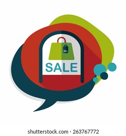 shopping store sale sign flat icon with long shadow,eps10