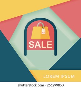 shopping store sale sign flat icon with long shadow,eps10