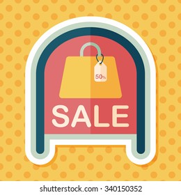 shopping store sale sign flat icon with long shadow,eps10
