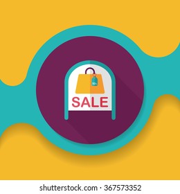 shopping store sale sign flat icon with long shadow,eps10