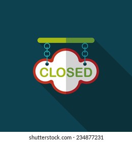 shopping store sign flat icon with long shadow,eps10