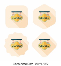 shopping store sign flat icon with long shadow,eps10