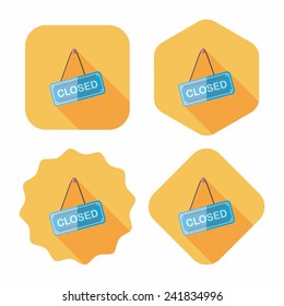 shopping store sign flat icon with long shadow,eps10