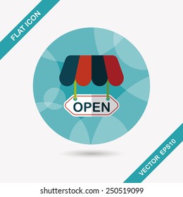 shopping store sign flat icon with long shadow,eps10