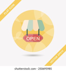 shopping store sign flat icon with long shadow,eps10