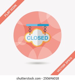 shopping store sign flat icon with long shadow,eps10