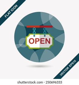 shopping store sign flat icon with long shadow,eps10