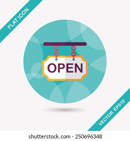 shopping store sign flat icon with long shadow,eps10
