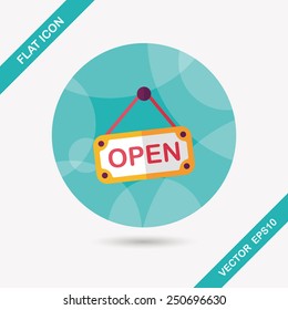 shopping store sign flat icon with long shadow,eps10